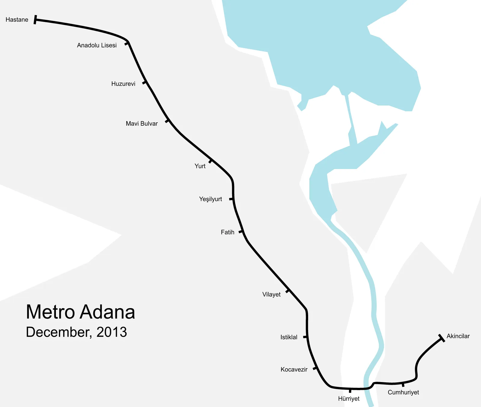 Adana Metro — Plano oficial