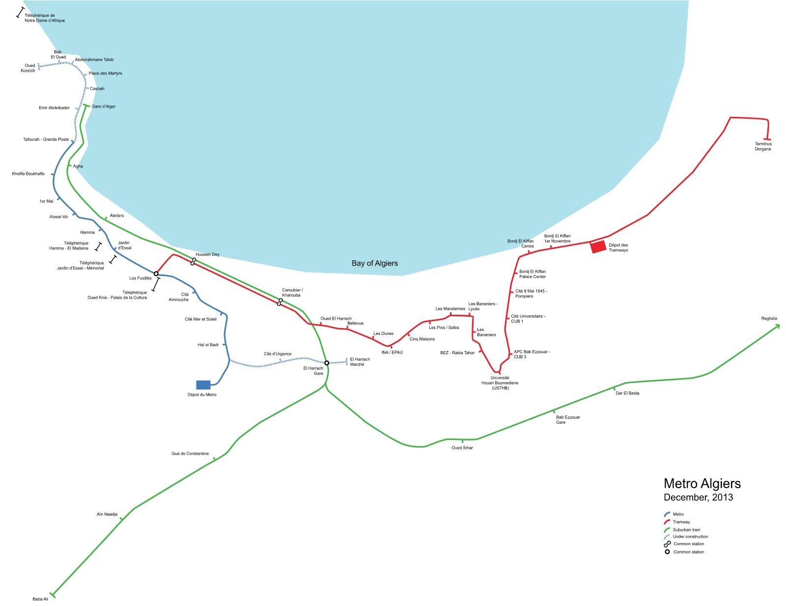 Algiers Metro — Plano oficial