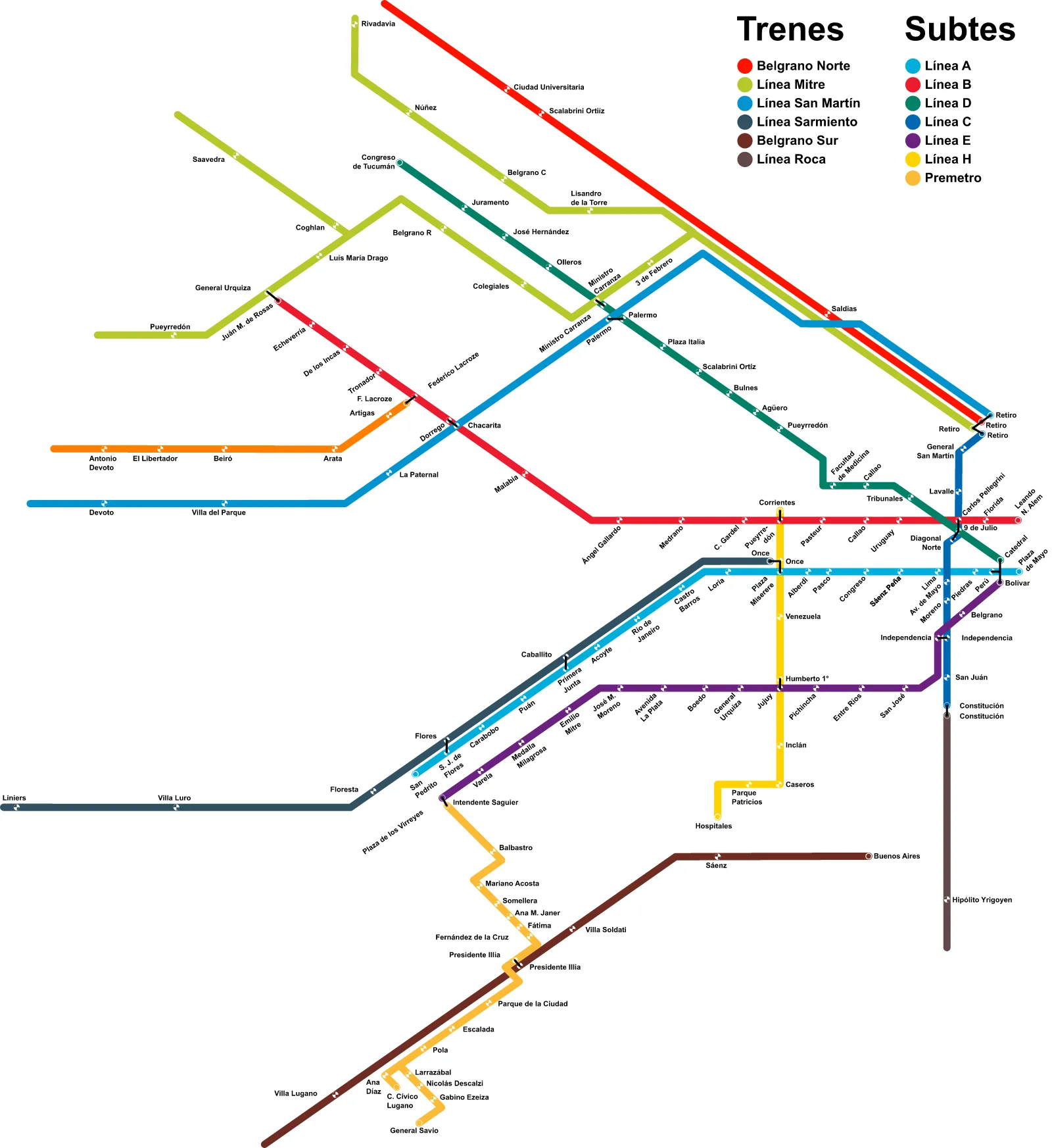 Buenos Aires Underground — Plano oficial