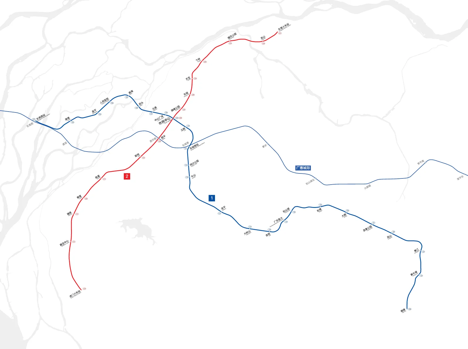 Dongguan Rail Transit — Plano oficial