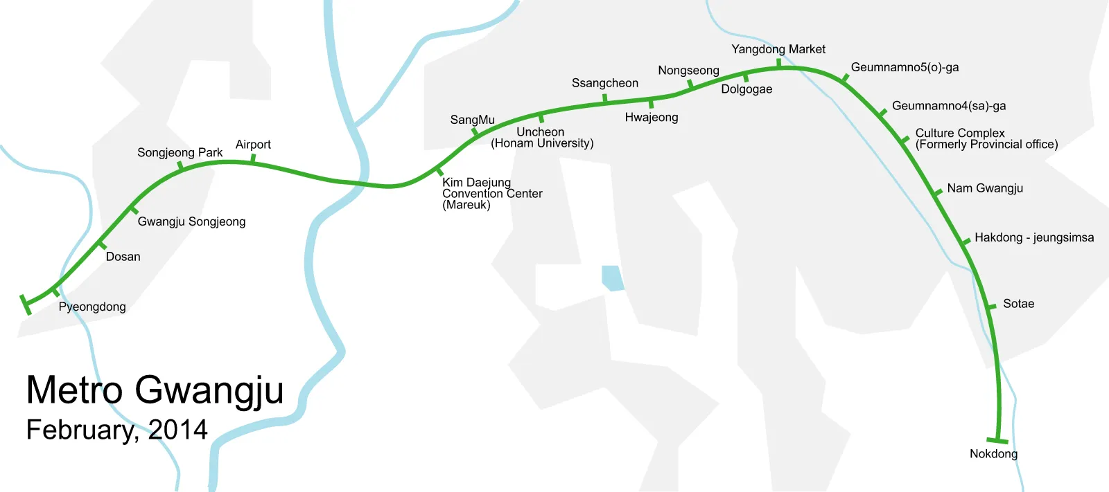 Gwangju Metro — Plano oficial