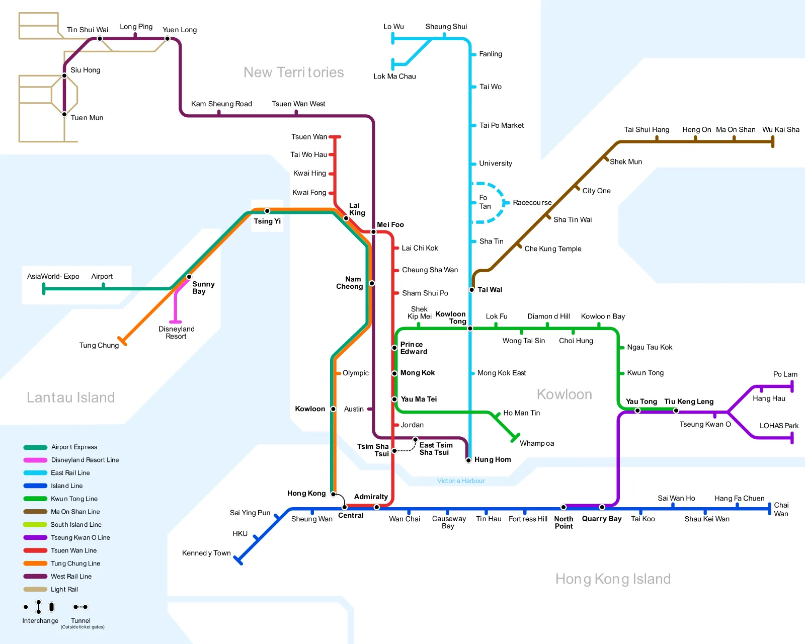 Mass Transit Railway — Plano oficial