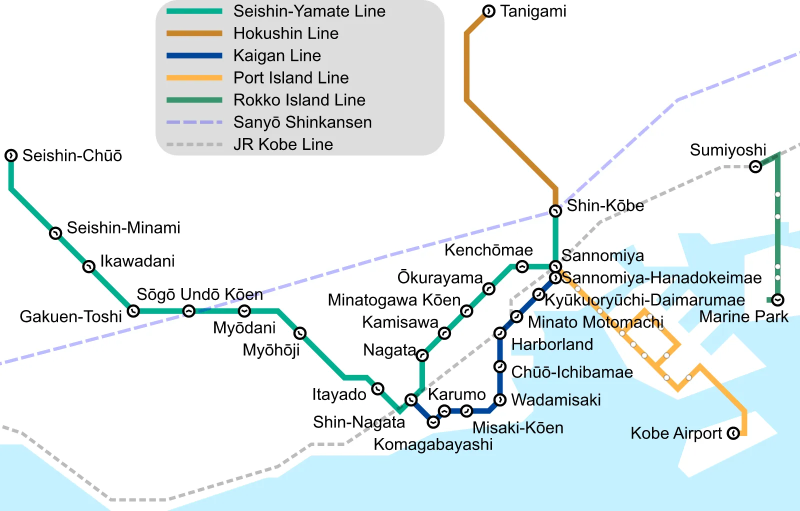 Kobe Municipal Subway — Plano oficial