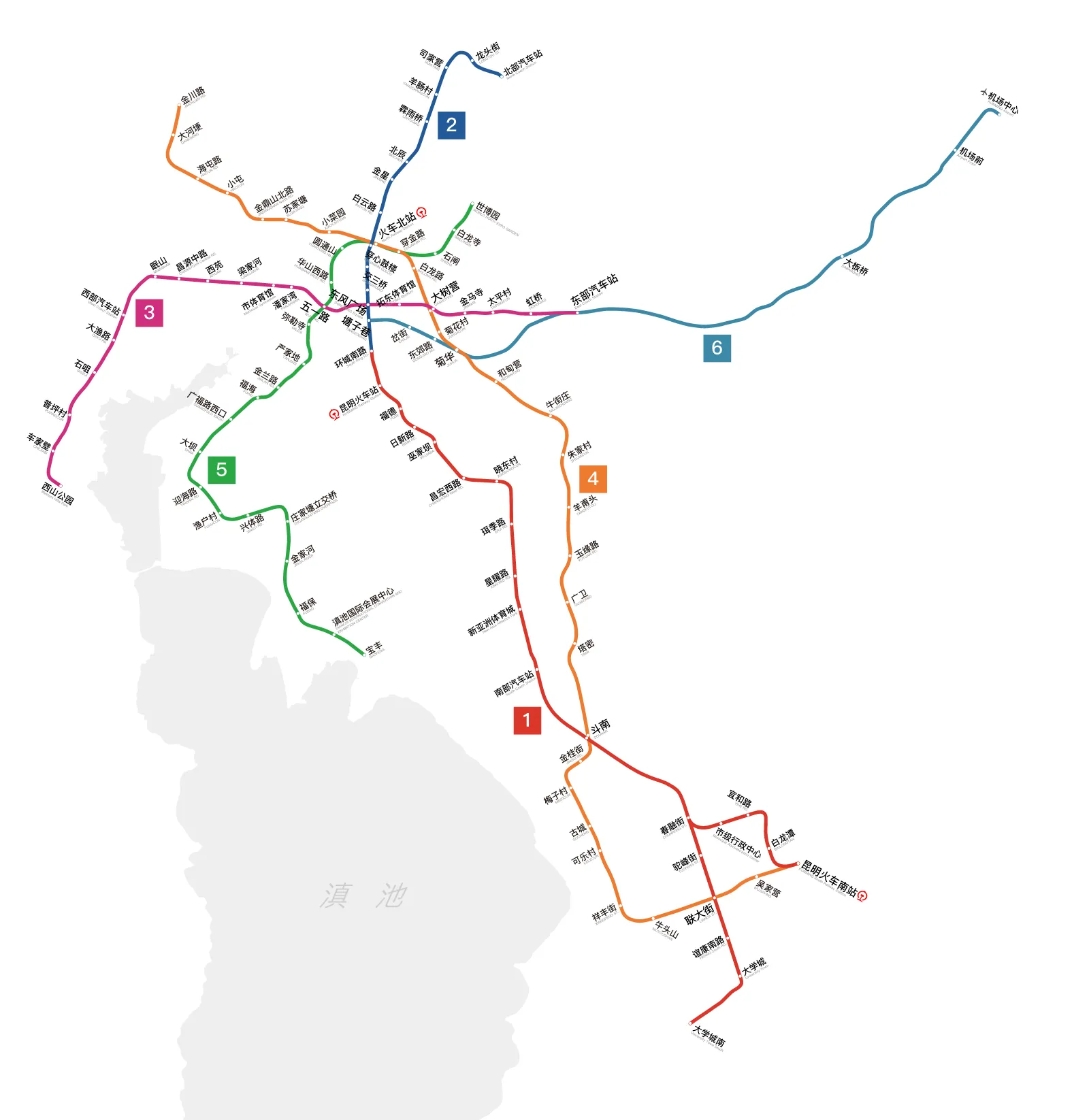 Kunming Metro — Plano oficial