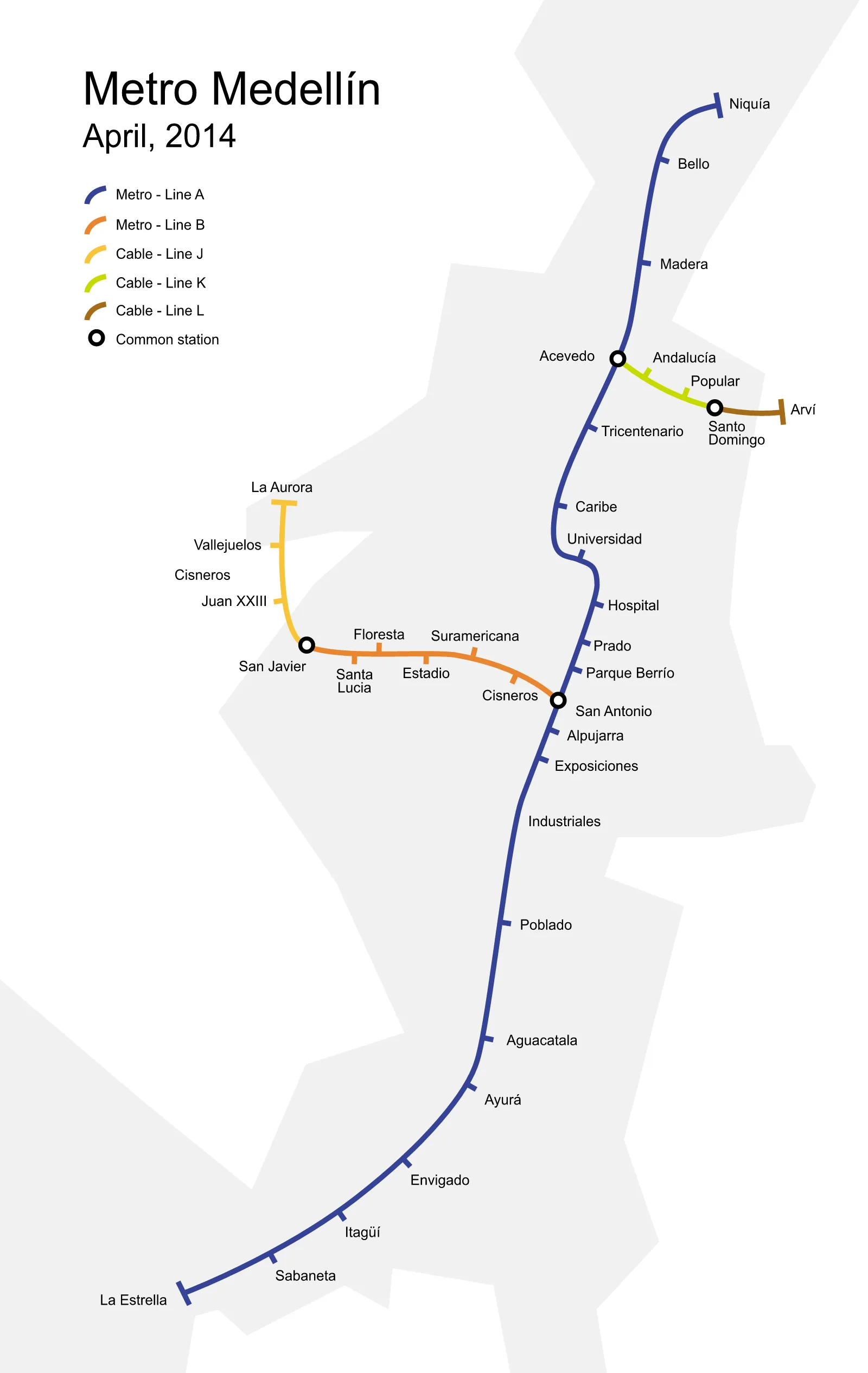 Medellín Metro — Plano oficial