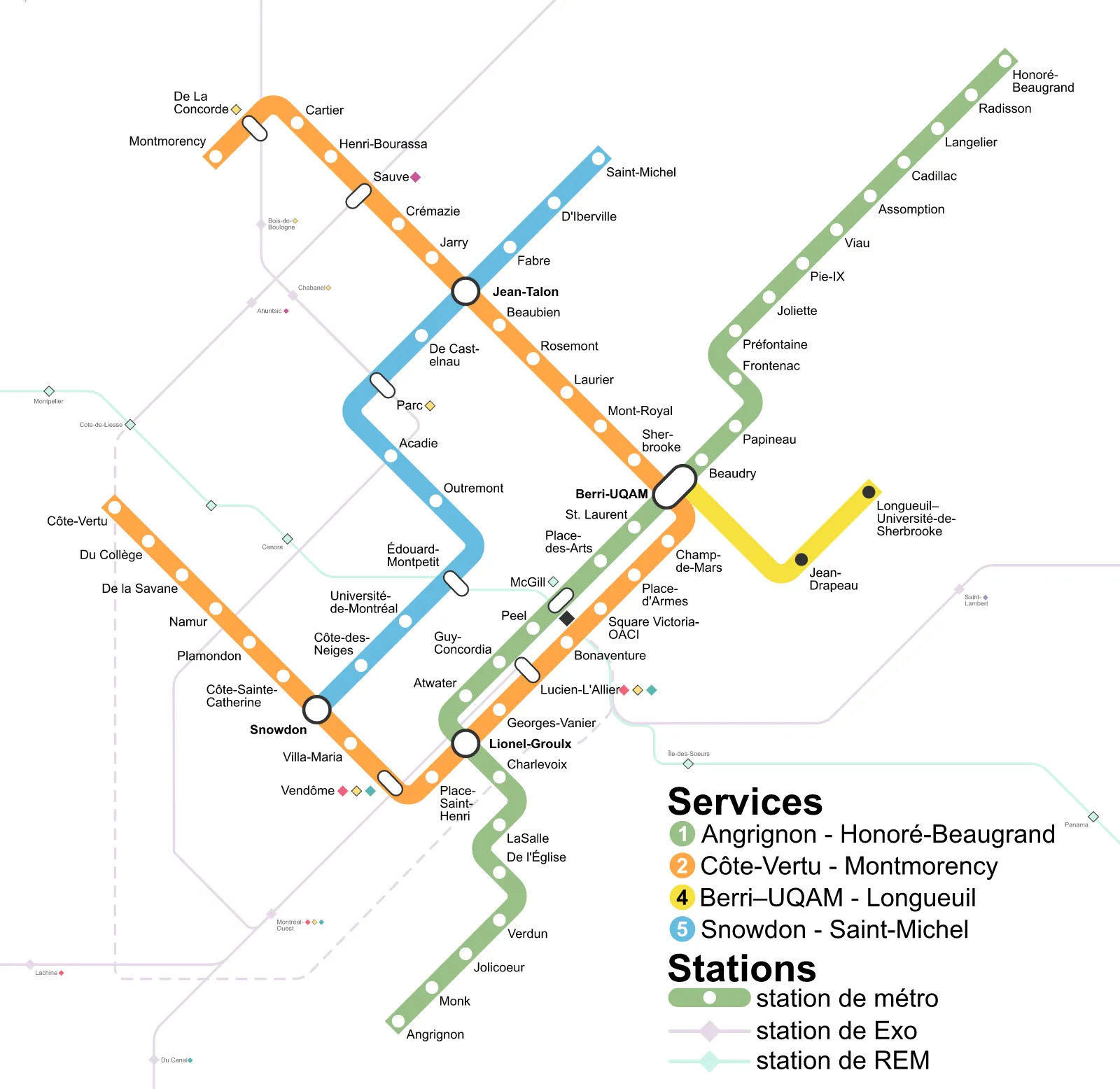 Montreal Metro — Plano oficial