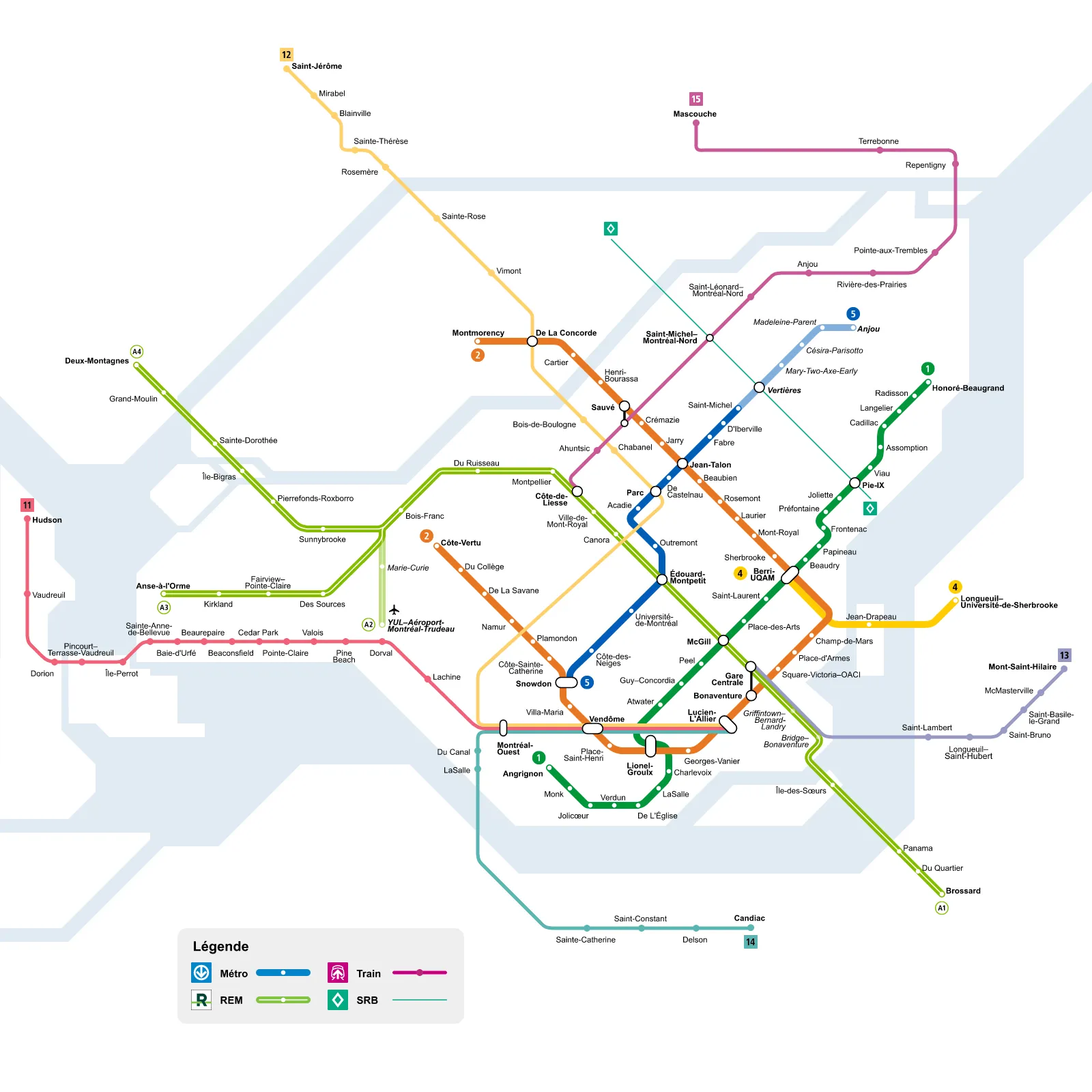 Réseau express métropolitain — Plano oficial