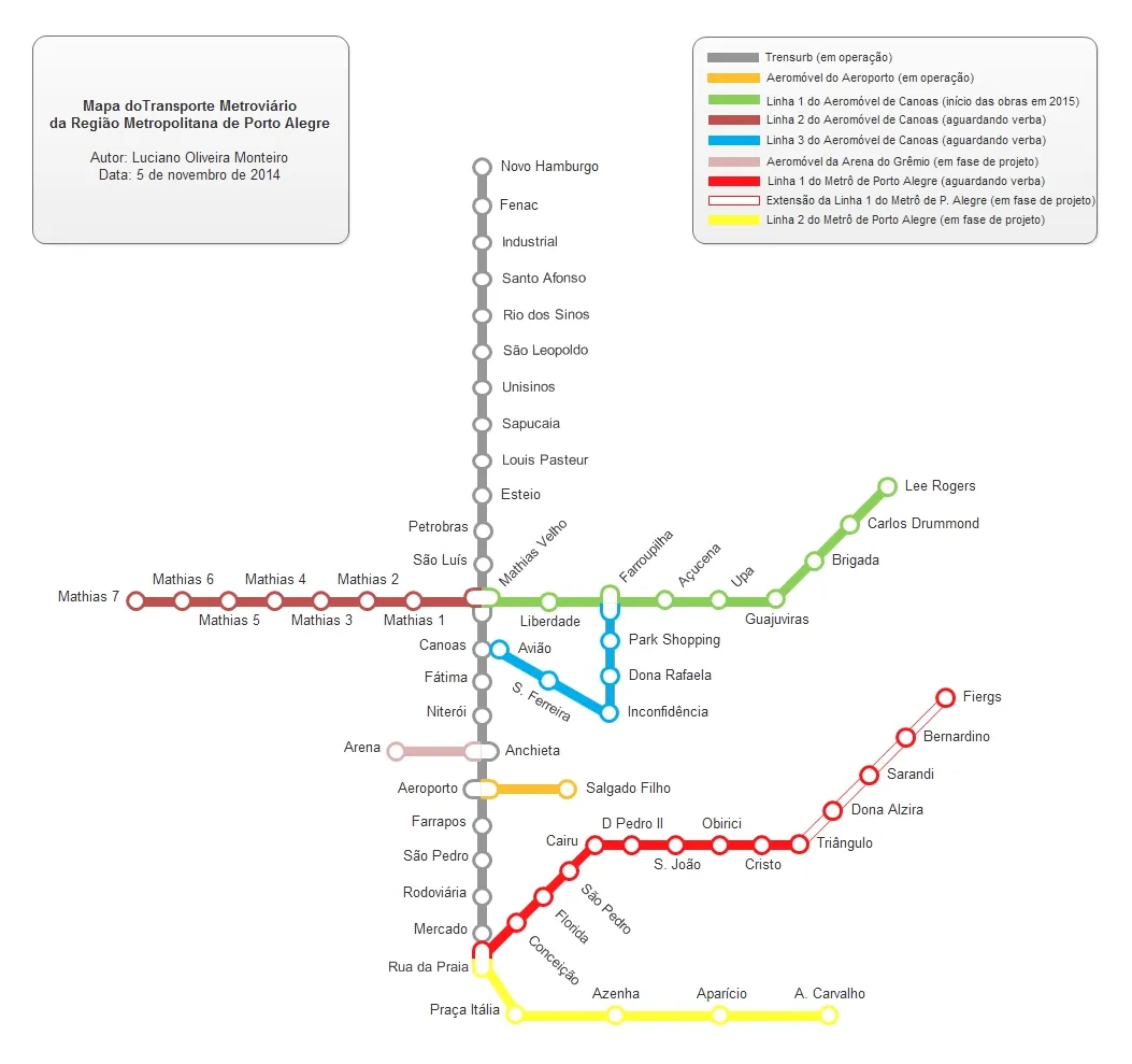 Porto Alegre Metro — Plano oficial
