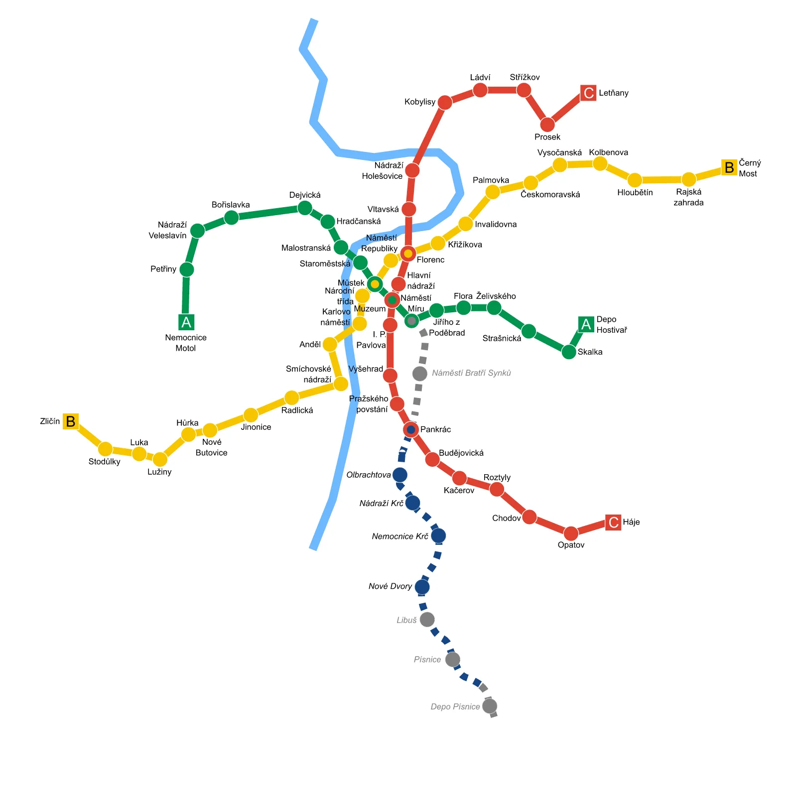 Prague Metro — Plano oficial