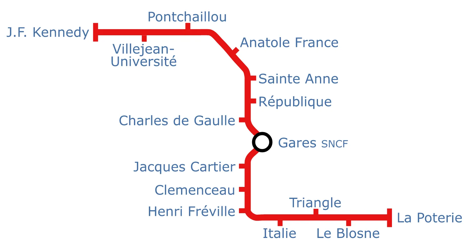 Rennes Metro — Plano oficial