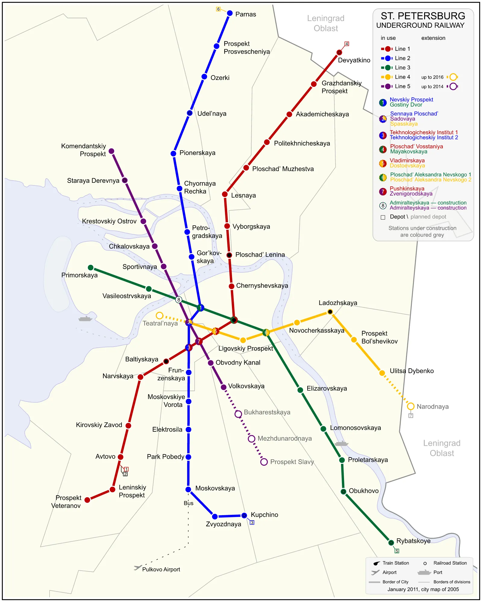 Saint Petersburg Metro — Plano oficial