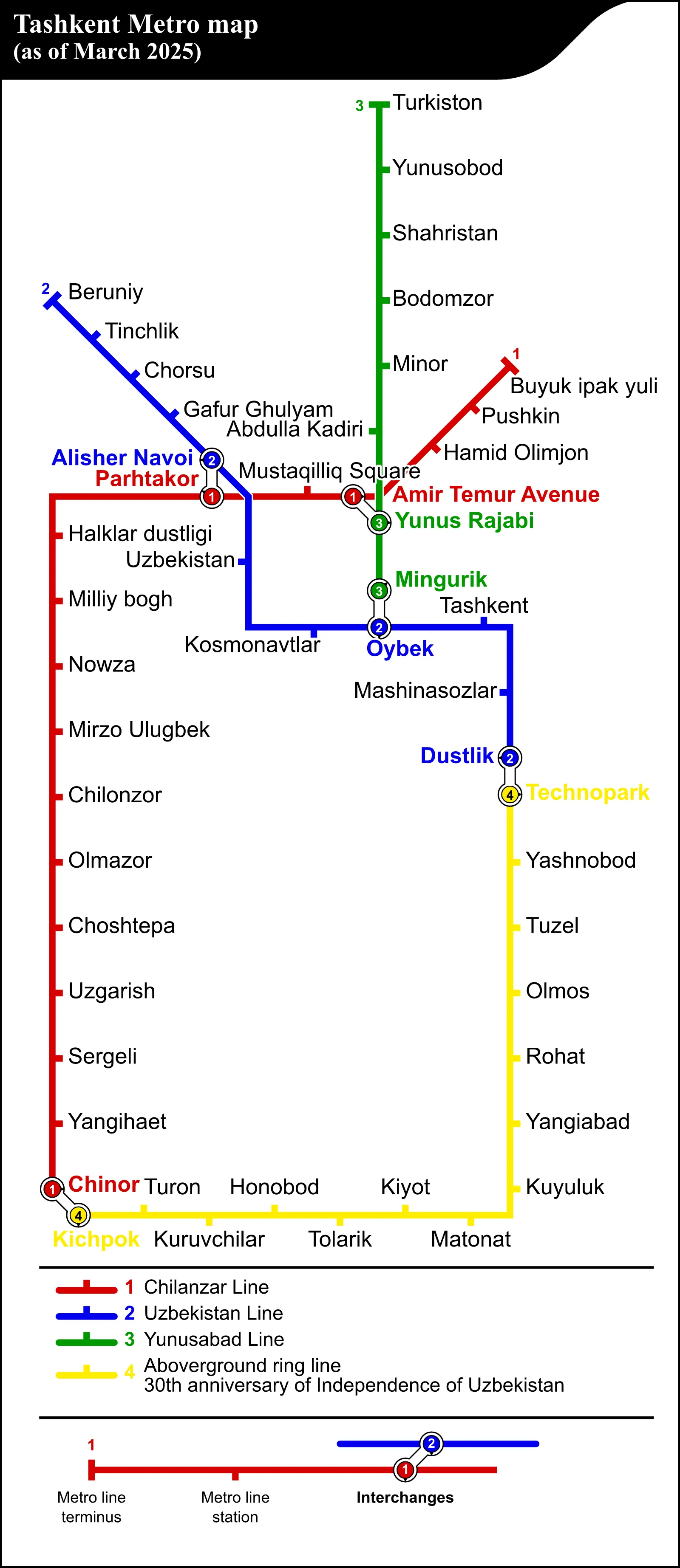Tashkent Metro — Plano oficial