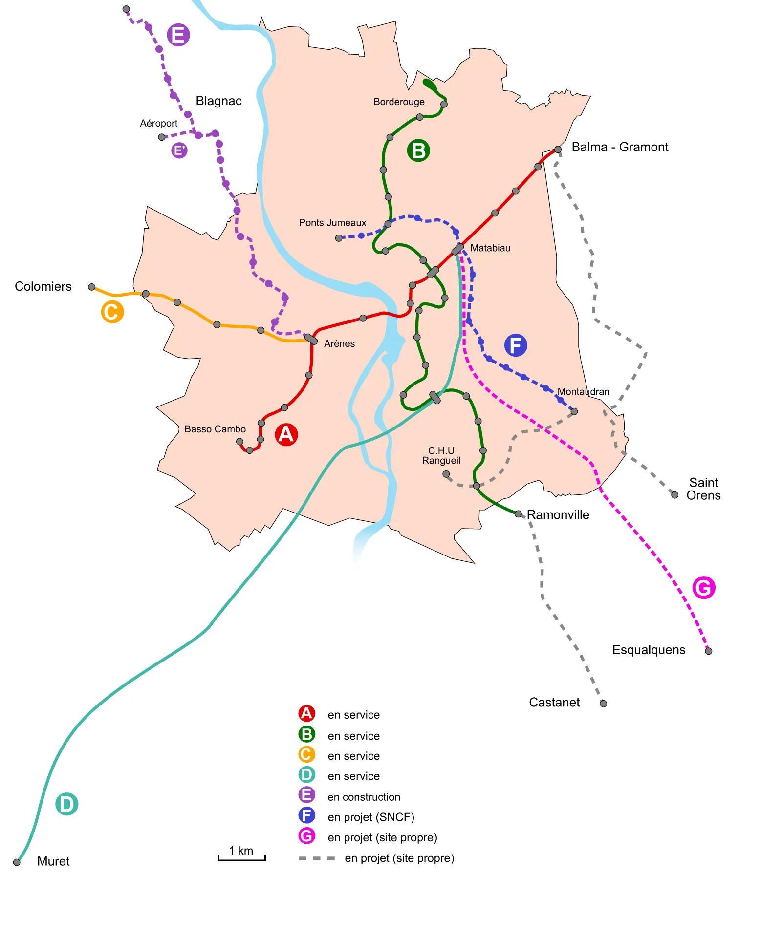 Toulouse Metro — Plano oficial