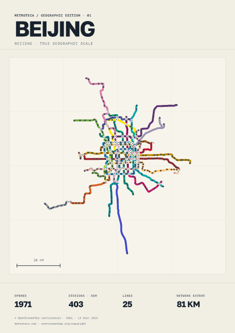Geographic metro poster: Beijing