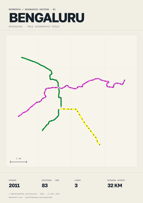 Geographic metro poster: Bengaluru
