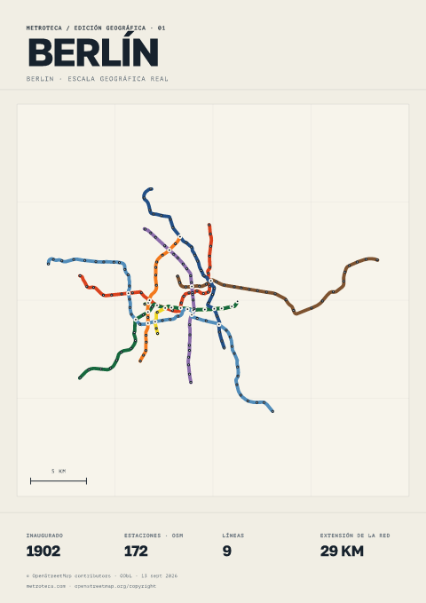 Póster geográfico del metro: Berlín