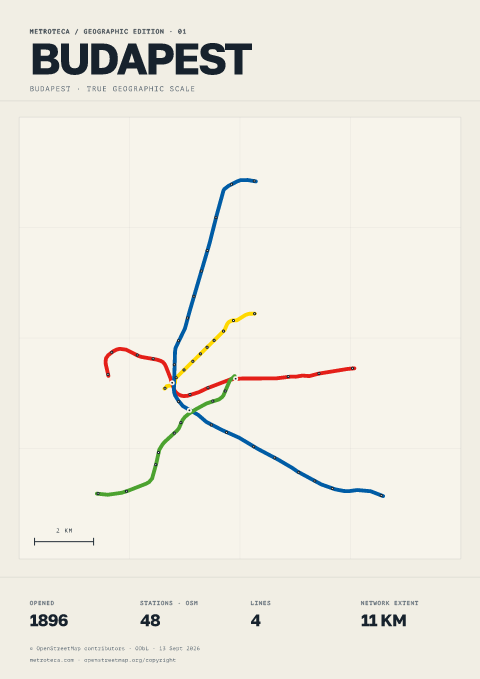 Geographic metro poster: Budapest