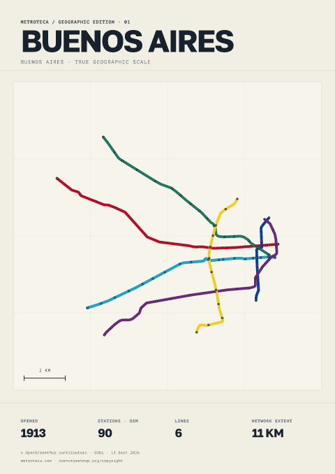 Geographic metro poster: Buenos Aires