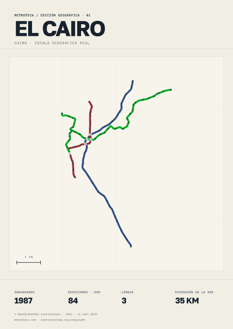 Póster geográfico del metro: El Cairo