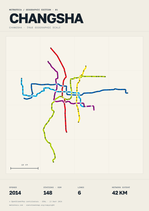 Geographic metro poster: Changsha
