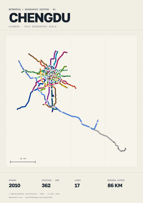 Geographic metro poster: Chengdu