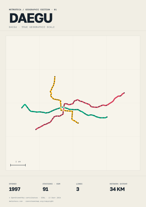 Geographic metro poster: Daegu