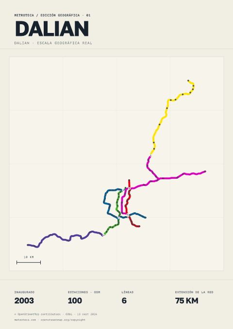 Póster geográfico del metro: Dalian