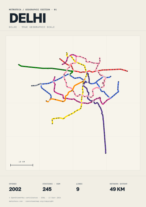 Geographic metro poster: Delhi