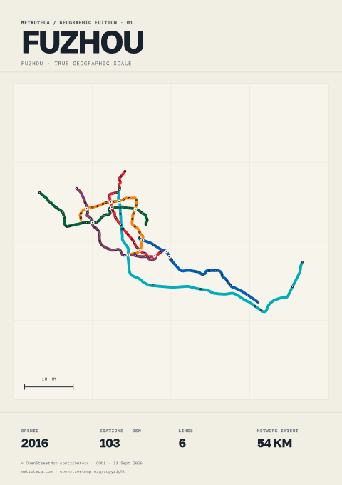 Geographic metro poster: Fuzhou