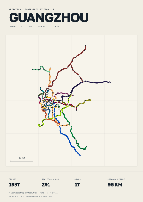 Geographic metro poster: Guangzhou