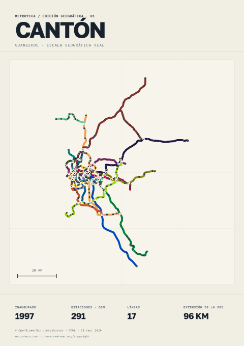 Póster geográfico del metro: Cantón
