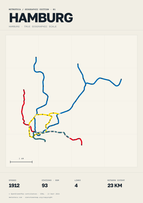 Geographic metro poster: Hamburg