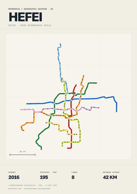 Geographic metro poster: Hefei