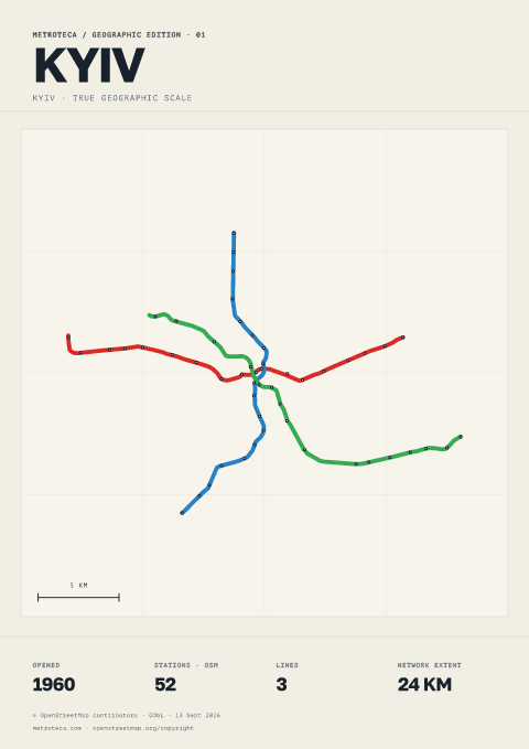 Geographic metro poster: Kyiv