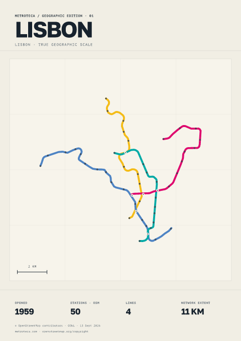 Geographic metro poster: Lisbon