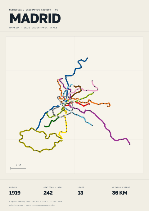 Geographic metro poster: Madrid