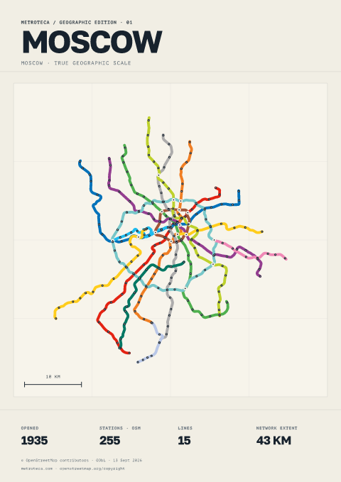 Geographic metro poster: Moscow