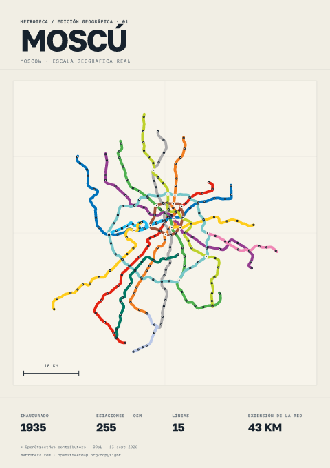 Póster geográfico del metro: Moscú
