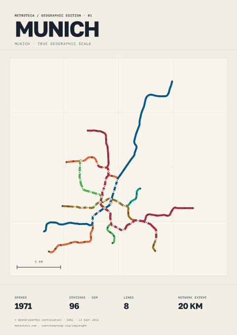Geographic metro poster: Munich