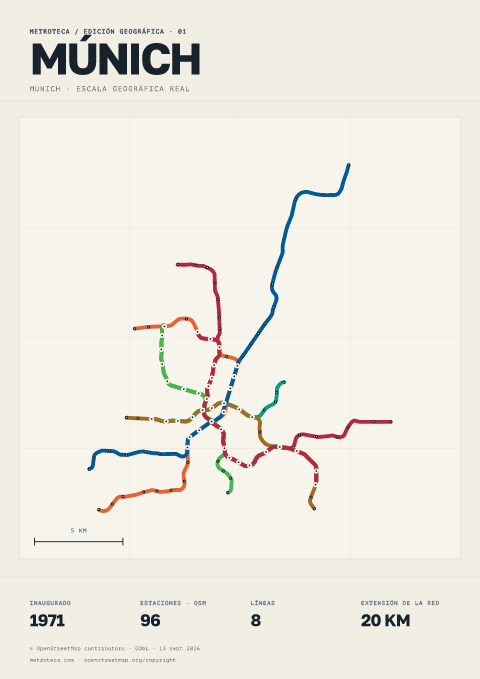Póster geográfico del metro: Múnich