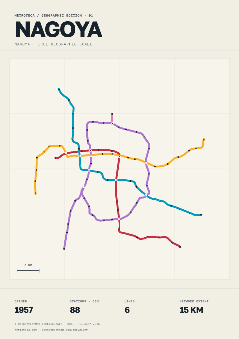 Geographic metro poster: Nagoya