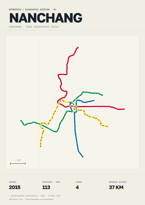 Geographic metro poster: Nanchang