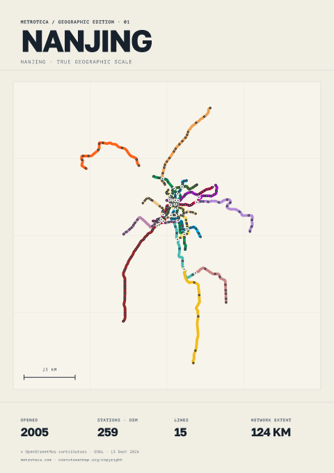 Geographic metro poster: Nanjing