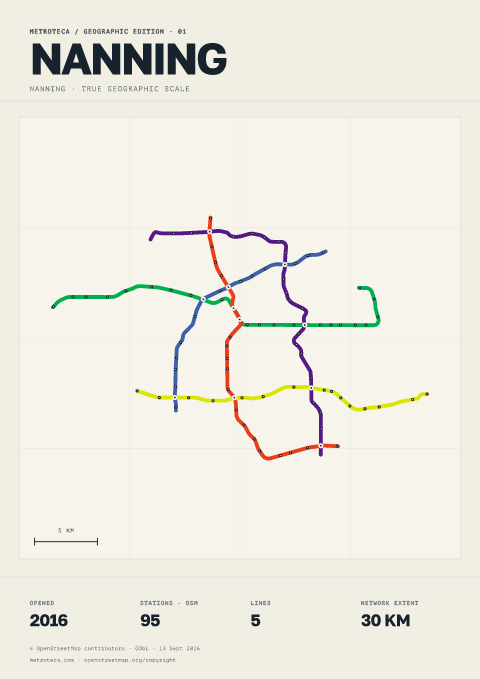 Geographic metro poster: Nanning