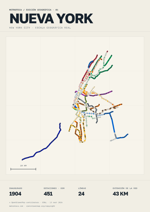 Póster geográfico del metro: Nueva York
