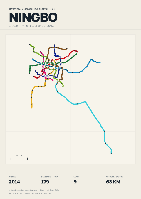 Geographic metro poster: Ningbo