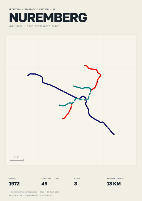 Geographic metro poster: Nuremberg