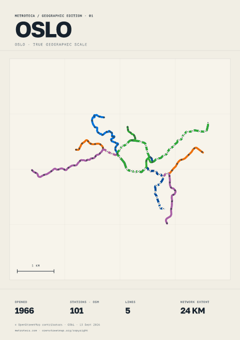 Geographic metro poster: Oslo