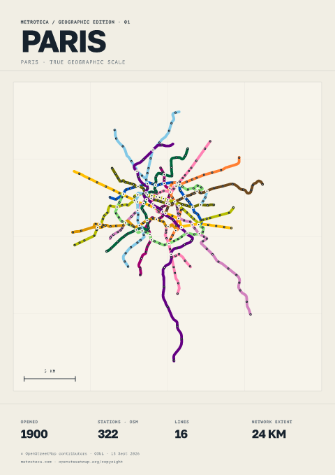 Geographic metro poster: Paris