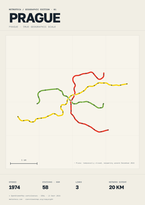 Geographic metro poster: Prague
